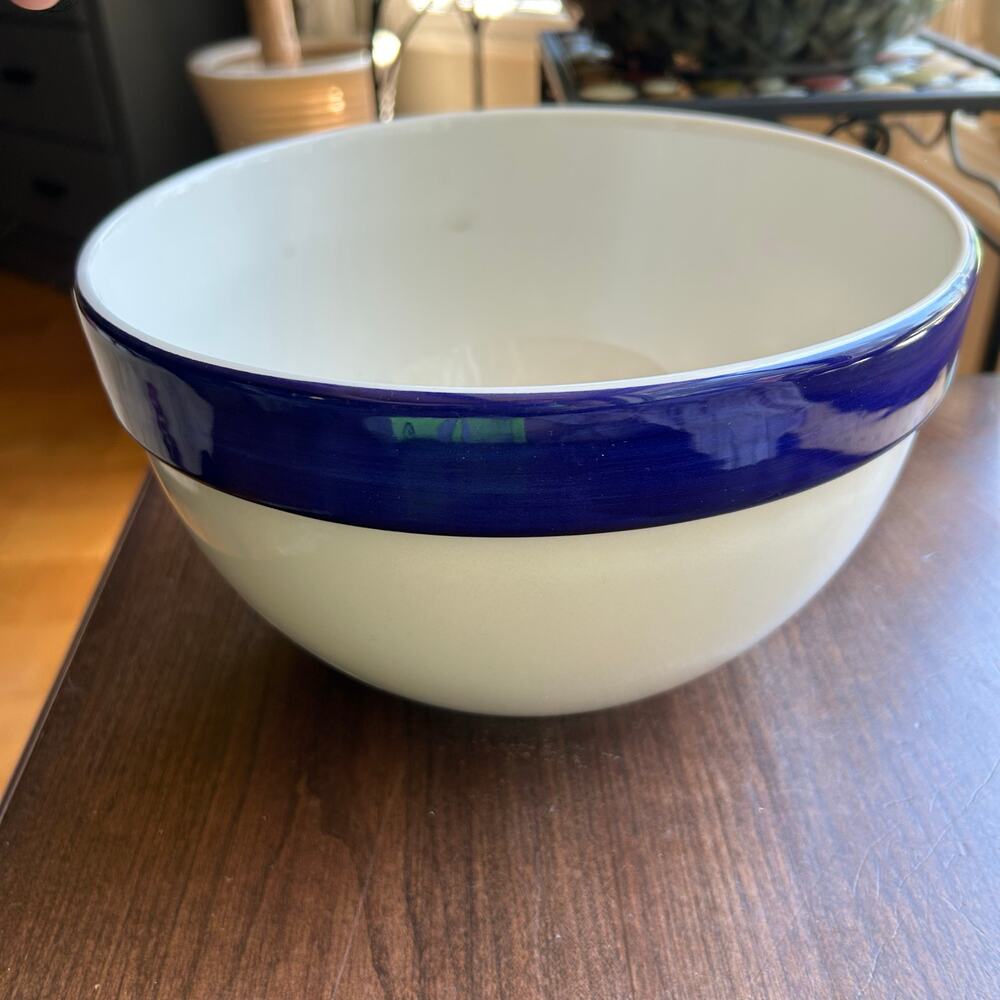 Cordon Bleu BIA Portugal Off White Blue Band 9” Mixing Proofing Bowl
